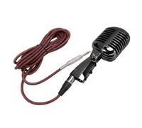 VBESTLIFE Micrófono Dinámico, Patrón de Recogida Cardioide con Estructura a Prueba de Choques para el Rendimiento del Escenario y la Grabación de Estudio (Gris metálico)