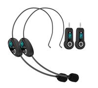 VBESTLIFE Micrófono Inalámbrico para Auriculares, 2,4G UHF, Micrófono de Mano para Uso en la Cabeza con Enchufe de 3,5 Mm y 6,35 Mm, para Enseñanza de Fitness, Guía Turística, Altavoz con (1 por 2)