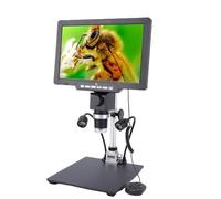 VBESTLIFE Microscopio Digital de 10,1 Pulgadas, Microscopio Electrónico HD de 12 MP 2000X con Controlador con Cable y Luces LED, para Reparación de Electrónica