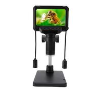 VBESTLIFE Microscopio Digital LCD para Conexión de PC, Pantalla de 4.3 Pulgadas con 8 LED y Luces Laterales, Versátil para Soldar, Examen de Piel, Control de Calidad