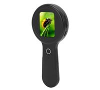 VBESTLIFE Microscopio Digital Portátil, Lupa de Mano con Pantalla de 2 Pulgadas con Antivibración 200X, Cámara de 12MP 16 Luces LED para Observación de Estudio de Inspección (Black)