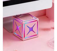 VBESTLIFE Mini Altavoz Bluetooth, Altavoz Pequeño de 5 W con Sonido Claro de Alta Fidelidad, Luces RGB, Compacto y Portátil para Senderismo, Ciclismo, Viajes, Regalo (Pink)