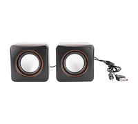 VBESTLIFE Mini Altavoz Estéreo con Cable USB Jack De 3,5 Mm para Computadora Portátil De Escritorio, Computadora, MP3, MP4, Negro(Dos Canales)