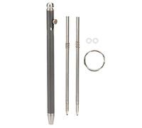 VBESTLIFE Mini Bolígrafo de Titanio Puro EDC, Llavero Portátil, Bolígrafo, Instrumento de Escritura (Gris)