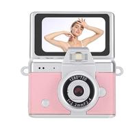 VBESTLIFE Mini Cámara Digital, Cámara de Tamaño de Palma 1080P HD 48MP con Pantalla Abatible de 180° de 1,47 Pulgadas y Collar, para Principiantes y Adultos (Pink)