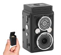 VBESTLIFE Mini Cámara Digital Vintage, Cámara Digital Retro Estilo Réflex de Doble Lente, Fotos de 12 MP, Vídeo 1080P, Batería de 1000 MAh y 6 Filtros, para Niños y Niñas