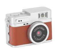 VBESTLIFE Mini Cámara Llavero, 1080P 2MP FHD Mini Cámara Digital Retro con Pantalla de 0,96 Pulgadas, Luz de Relleno LED, Grabadora de Vídeo de Bolsillo, Adaptadores OTG para Viajes (Brown)