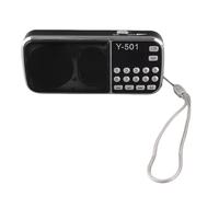VBESTLIFE Mini Radio FM Portátil Reproductor de MP3 Música con Función de Linterna LED Modo USB / TF / FM / AUX Altavoz Incorporado Soporte Tarjeta TF, disco U