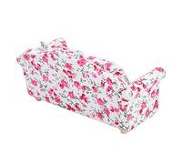 VBESTLIFE Mini sofá Doble para Casa de Muñecas a Escala 1/12, Muebles Reales y de Moda, Material Superior de Madera y Tela (pequeños racimos de Flores)