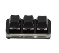 VBESTLIFE Mini Teclado de 3 Teclas, Teclado Mecánico para Juegos USB con Interruptor Rojo, Programable Personalizado, RGB Intercambiable en Caliente, con Cable Tipo C (Black)