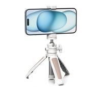 VBESTLIFE Mini Trípode Extensible para Cámara, Palo Selfie Portátil con Mango, Trípode para Cámara Web de Escritorio con Tornillo de 1/4 Pulgadas para DSLR, Teléfono con Web (White)