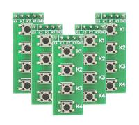 VBESTLIFE Módulo de Teclas de 4 Botones de 5 Piezas, Módulo de Interruptor de Botón de 4 Teclas, Placa de Teclado para Placa de Pruebas PLC ARM AVR FPGA CPLD
