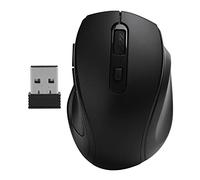 VBESTLIFE Mouse inalámbrico, 2.4Ghz Office/Gaming Mouse óptico ergonómico 1600dpi para computadora de Escritorio portátil(Negro)