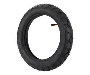 VBESTLIFE Neumático de Bicicleta Eléctrica, 12 1/2x2 1/4 (57-203) Neumático de Goma y Juego de Tubos Internos con Vástago de Válvula en ángulo para Bicicleta Eléctrica - Negro