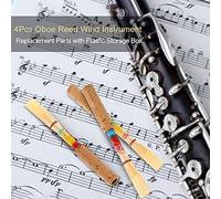 VBESTLIFE Oboe Reed Paquete de 4 Cañas Medianas y Suaves Hechas a Mano, Piezas de Repuesto para Instrumentos de Viento para Orquesta de Estudiantes Principiantes, Caña Transparente Sensible Al