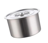 VBESTLIFE Olla de Acero Inoxidable con Tapa, Olla de Sopa Multifuncional para Condimentar Huevos, Cacerola Resistente a Altas Temperaturas para Cocinar en la Cocina, de Especias de Capacidad (18 cm)