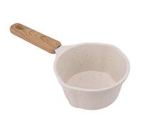 VBESTLIFE Olla Pequeña Antiadherente, Cacerola Blanca Maifanstone, Fondo Plano para una Distribución Uniforme del Calor, Mango que Se Mantiene Fresco, Compatible con Todas las Estufas