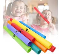 VBESTLIFE Orff Instrumento de Tubo de Sonido, Kit de Percusión de Octava de 8 Piezas con Percusión Corporal, Tubos de Plástico Coloridos para Educación Musical de Niños, Juego de Entrenamiento de Tono