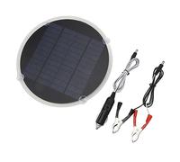 VBESTLIFE Panel de Celda Solar Redondo de 20W 12V - Alta Tasa de Conversión, para Cargar el Encendido de la Batería del Automóvil con el Cable del Cargador del Automóvil y el Clip de