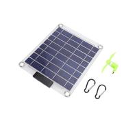 VBESTLIFE Panel Solar de 30 W, Cargador de Teléfono Monocristalino, Puerto Dual Tipo C, Mini Ventilador, Cargador Solar Portátil para Acampar, Senderismo, Mochilero, Generación de Energía de Doble