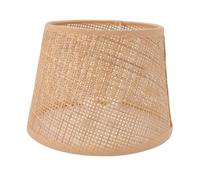 VBESTLIFE Pantalla de Ratán, Tejida a Mano Compatible con E27 E14, Diseño de Malla Cuadrada Boho, Difusor de Luz Cálida para Lámpara de Mesa Luz de Techo, Sala de Estar Dormitorio Comedor
