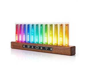 VBESTLIFE Pantalla LED de Espectro Musical, 240 Cuentas LED RGB, Control Automático de Ganancia AGC, 12 Tubos de Luz, Brillo de Color Ajustable, para Ambiente de Fiesta