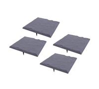VBESTLIFE Paquete de 4 Escalones de Plástico con Estacas para el Suelo para Paisajismo de Caminos de Patio Al Aire Libre, Escalón Cuadrado con Textura Antideslizante