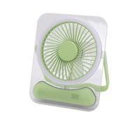 VBESTLIFE Pequeño Ventilador de Escritorio, USB Recargable de 5 Velocidades con Luz Nocturna LED (GREEN)