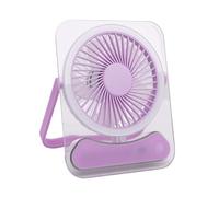 VBESTLIFE Pequeño Ventilador de Escritorio, USB Recargable de 5 Velocidades con Luz Nocturna LED (PURPLE)