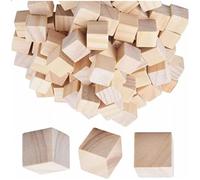 VBESTLIFE Pequeños Cubos de Madera Madera Creativa Quemada Ecológica 2 Cm 100 Piezas Cubos de Cuadrados Adornos DIY para Proyectos de Arte Material de