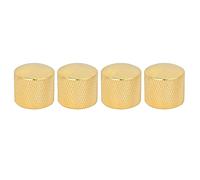VBESTLIFE Perillas de Guitarra Tipo Domo, Perillas de Control de Tono de Volumen de Metal para bajo de Guitarra Eléctrica, Texturizadas Antideslizantes Doradas con Llave, 4 Piezas de Repuesto