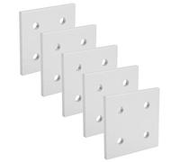 VBESTLIFE Placa de Conexión Vertical de Aluminio de 4 Orificios para Tablero de Unión de Extrusión de Aluminio, Soporte Industrial Resistente de 5 Piezas, Ranura Anodizada (8080)