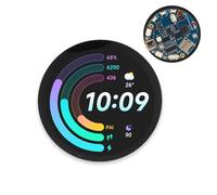 VBESTLIFE Placa de Desarrollo de Visualización Redonda ESP32S3 1.85in, 360x360, Soporte de 2.4G WiFi, BT, Decodificador de Sonido a Bordo, Mic, para Sensor QMI8658 6 Ejes, para el Sensor