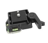 VBESTLIFE Placa de Liberación Rápida, Abrazadera de Cámara con Tornillo de 3/8 y 1/4, Soporte de Trípode Universal para sin Espejo, Bloqueo de Seguridad de Aleación de Aluminio, Base Niveladora para