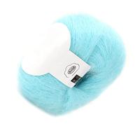 VBESTLIFE Popular Hilo de Lana Larga Suave Mohair Pashm Angora para Proyectos de Tejido Antiencogimiento, Material Suave y Noble, Conveniente y Duradero, Adecuado para Bufandas Chales (07 azul agua)