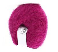 VBESTLIFE Popular Hilo de Lana Larga Suave Mohair Pashm Angora para Proyectos de Tejido Antiencogimiento, Material Suave y Noble, Conveniente y Duradero, Adecuado para Bufandas Chales (15 rojo rosa