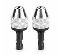 VBESTLIFE Portabrocas sin Llave de 1/4 de Pulgada, Convertidor Adaptador de Vástago Hexagonal para Controlador de Impacto, con Cuerpo de Aleación de Aluminio, para Uso Doméstico en Garaje