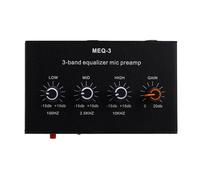 VBESTLIFE Preamplificador de Micrófono, EQ de 3 Bandas 0-20 DB Preamplificador de Micrófono de Ganancia Ajustable, Conectores Recargables Tipo C de 3,5 Mm y 6,35 Mm para Electret