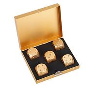 Vbestlife Precisión Dados de aleación de Aluminio sólido y de Metal Dados Juego de Mesa Juego Dados Poker Juego de Juegos de Dados con Funda, 5 Unidades, Gold-Square Box