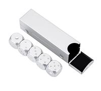 Vbestlife Precisión Dados de aleación de Aluminio sólido y de Metal Dados Juego de Mesa Juego Dados Poker Juego de Juegos de Dados con Funda, 5 Unidades, Silver-Rectangle Box