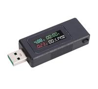 VBESTLIFE Probador de Medidor de Potencia USB, 0-195W 0-6.5A Multímetro de Voltaje Medidor de Corriente USB Voltímetro Amperímetro Probador de Cargador KWS V30 (BLACK)