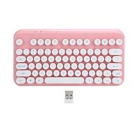 VBESTLIFE Punk Wireless Keyboard,2.4G, 75 Keys,Ergonomic,Keyboard,Computer Accessory,for Home, Business Office(Rosa)
