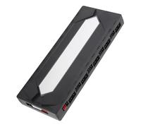 VBESTLIFE PWM Fan Hub, Controlador de Ventilador de PC de 10 Puertos de 4 Pines con Diseño Súper Magnético para Ventiladores de Argb y Tiras LED, Admite 10 Dispositivos PWM y 10 Argb (Black)