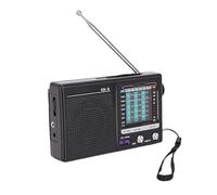 VBESTLIFE Radio Am/FM Corta, Radio Portátil de Bolsillo Multibanda Am/FM con Alimentación por Pilas y Conector para Auriculares de 3,5 Mm, Ideal para Caminar, Viajar y Hacer Senderismo. (Black)