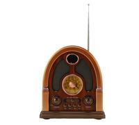 VBESTLIFE Radio Am FM SW Portátil Retro, Estéreo Inalámbrico Verdadero Bluetooth con Reproducción de Tarjeta de Memoria USB, Antenas de Alta Sensibilidad para Acampar en Casa (Oscuro)