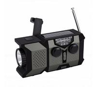 VBESTLIFE Radio de Emergencia Am FM WB, Radio Portátil con Manivela y Energía Solar for Camping y Cortes de Energía (DE Verde)