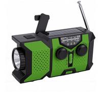 VBESTLIFE Radio de Emergencia Am FM WB, Radio Portátil con Manivela y Energía Solar for Camping y Cortes de Energía (Green)