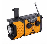 VBESTLIFE Radio de Emergencia Am FM WB, Radio Portátil con Manivela y Energía Solar for Camping y Cortes de Energía (Orange)