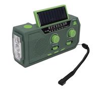 VBESTLIFE Radio de Emergencia, Radio de Manivela Solar con Am FM SW, Cargador de Teléfono Celular, Linterna, Lámpara de Lectura y Sirena SOS, para Acampar Al Aire Libre (Green)