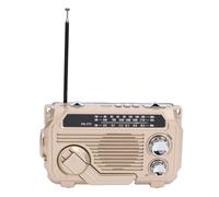 VBESTLIFE Radio de Emergencia, Radio de Manivela Solar de Estilo Retro con Am FM SW, Bluetooth 5.2, Linterna, para Emergencia de Camping Al Aire Libre (Caqui)